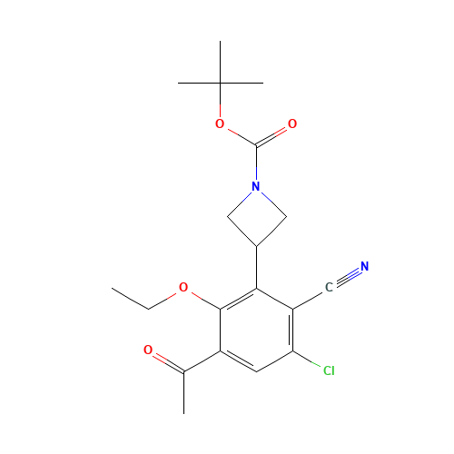 tert-butyl 3-(5-acetyl-3-chloro-2-cyano-6-ethoxyphenyl)azetidine-1-carboxylate (CAS: 1382998-04-0) - Related Chemical Product