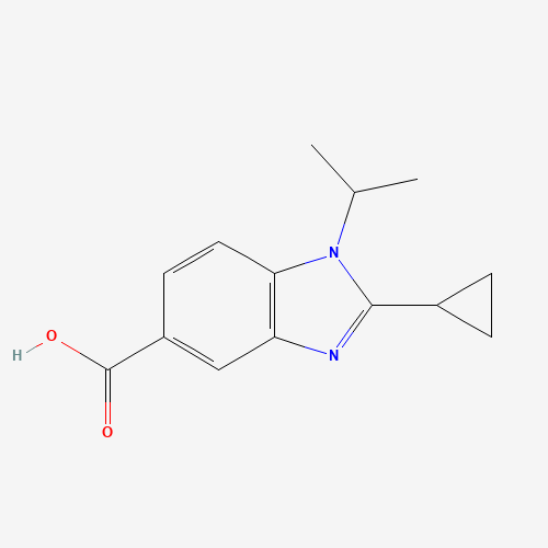 2-cyclopropyl-1-propan-2-ylbenzimidazole-5-carboxylic acid (CAS: 1096908-29-0) - Chemical Structure and Molecular Formula 