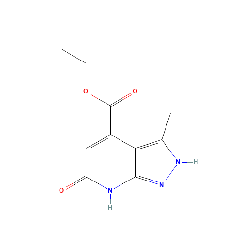 ethyl 3-methyl-6-oxo-1,2-dihydropyrazolo[3,4-b]pyridine-4-carboxylate (CAS: 1018166-61-4) - Chemical Structure and Molecular Formula 