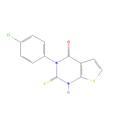3-(4-chlorophenyl)-2-sulfanylidene-1H-thieno[2,3-d]pyrimidin-4-one (CAS: 468096-21-1) - Chemical Structure and Molecular Formula 