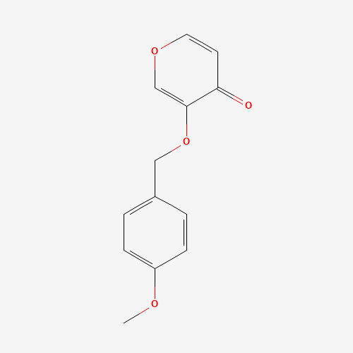 3-[(4-methoxyphenyl)methoxy]pyran-4-one (CAS: 1333331-84-2) - Chemical Structure and Molecular Formula 