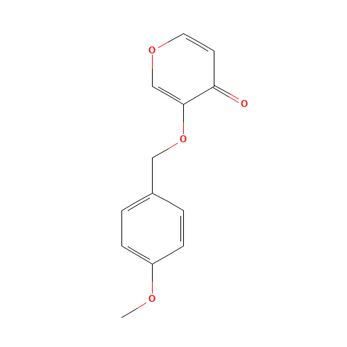 3-[(4-methoxyphenyl)methoxy]pyran-4-one (CAS: 1333331-84-2) - Chemical Structure and Molecular Formula 