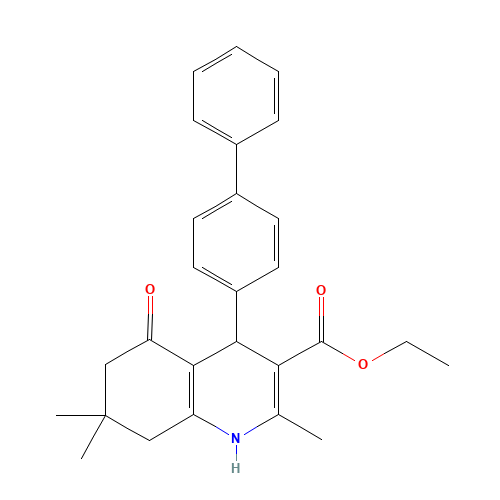 ethyl 2,7,7-trimethyl-5-oxo-4-(4-phenylphenyl)-1,4,6,8-tetrahydroquinoline-3-carboxylate (CAS: 1099644-42-4) - Related Chemical Product