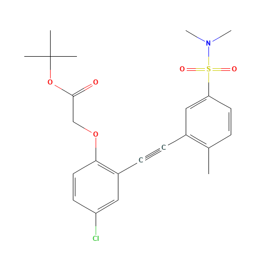 tert-butyl 2-[4-chloro-2-[2-[5-(dimethylsulfamoyl)-2-methylphenyl]ethynyl]phenoxy]acetate (CAS: 1240287-58-4) - Related Chemical Product
