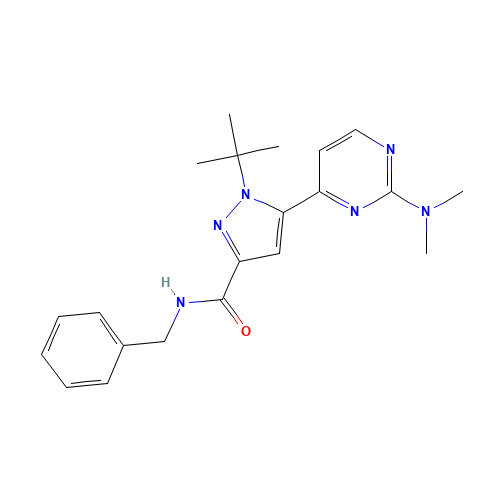 N-benzyl-1-tert-butyl-5-[2-(dimethylamino)pyrimidin-4-yl]pyrazole-3-carboxamide (CAS: 1403332-80-8) - Related Chemical Product