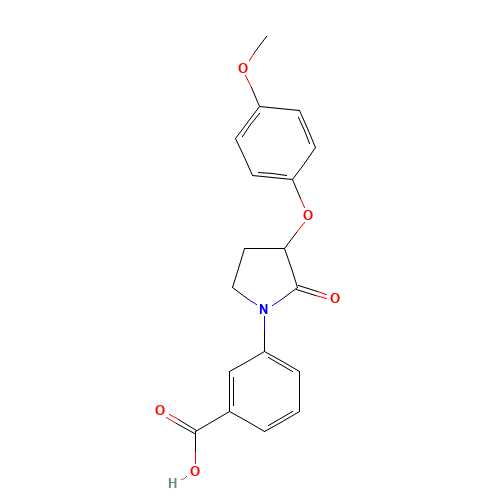 3-[3-(4-methoxyphenoxy)-2-oxopyrrolidin-1-yl]benzoic acid (CAS: 649774-25-4) - Related Chemical Product
