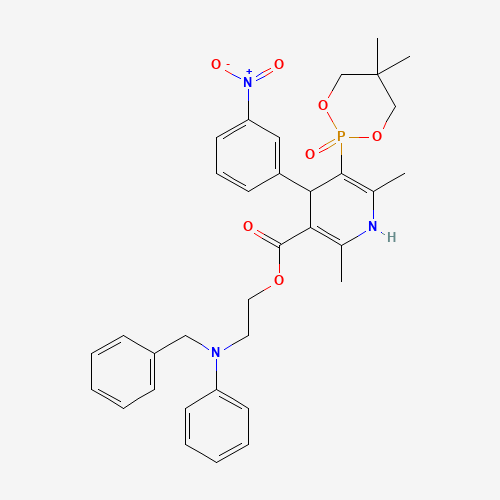 2-(N-benzylanilino)ethyl 5-(5,5-dimethyl-2-oxo-1,3,2$l^{5}-dioxaphosphinan-2-yl)-2,6-dimethyl-4-(3-nitrophenyl)-1,4-dihydropyridine-3-carboxylate (CAS: 111011-63-3) - Related Chemical Product