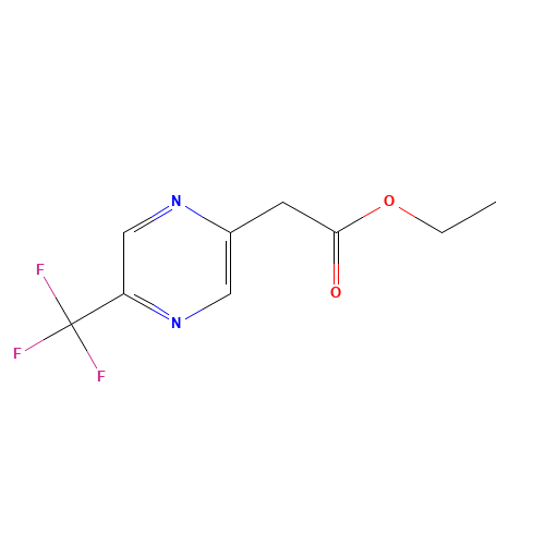 ethyl 2-[5-(trifluoromethyl)pyrazin-2-yl]acetate (CAS: 1196157-24-0) - Chemical Structure and Molecular Formula 