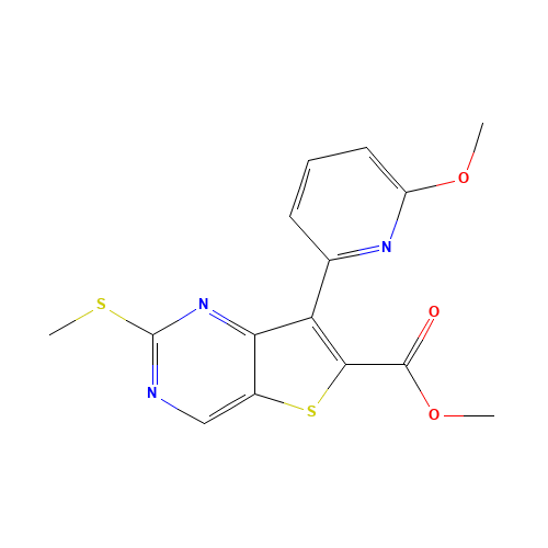 methyl 7-(6-methoxypyridin-2-yl)-2-methylsulfanylthieno[3,2-d]pyrimidine-6-carboxylate (CAS: 1462949-97-8) - Related Chemical Product