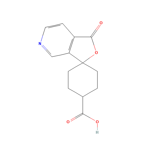 1'-oxospiro[cyclohexane-4,3'-furo[3,4-c]pyridine]-1-carboxylic acid (CAS: 807320-43-0) - Chemical Structure and Molecular Formula 