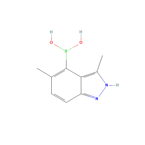 (3,5-dimethyl-2H-indazol-4-yl)boronic acid (CAS: 1430329-49-9) - Chemical Structure and Molecular Formula 