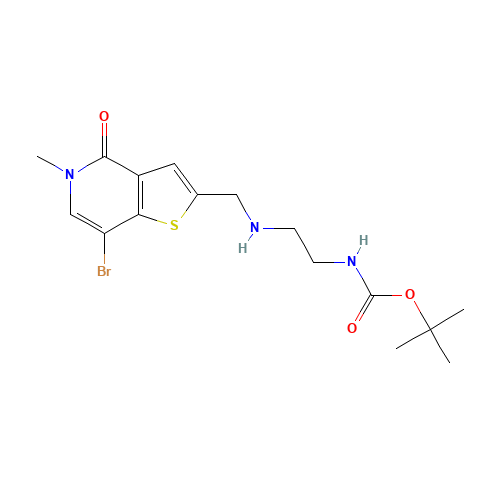 tert-butyl N-[2-[(7-bromo-5-methyl-4-oxothieno[3,2-c]pyridin-2-yl)methylamino]ethyl]carbamate (CAS: 1610520-63-2) - Related Chemical Product