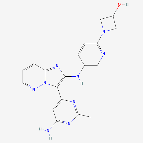 1-[5-[[3-(6-amino-2-methylpyrimidin-4-yl)imidazo[1,2-b]pyridazin-2-yl]amino]pyridin-2-yl]azetidin-3-ol (CAS: 1256035-32-1) - Related Chemical Product