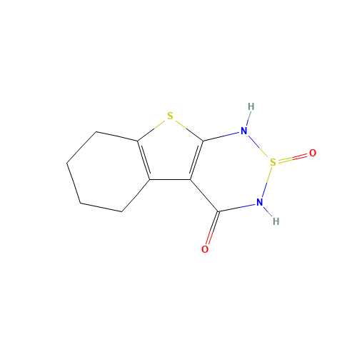 2-oxo-5,6,7,8-tetrahydro-1H-[1]benzothiolo[2,3-c][1,2,6]thiadiazin-4-one (CAS: 77651-49-1) - Chemical Structure and Molecular Formula 