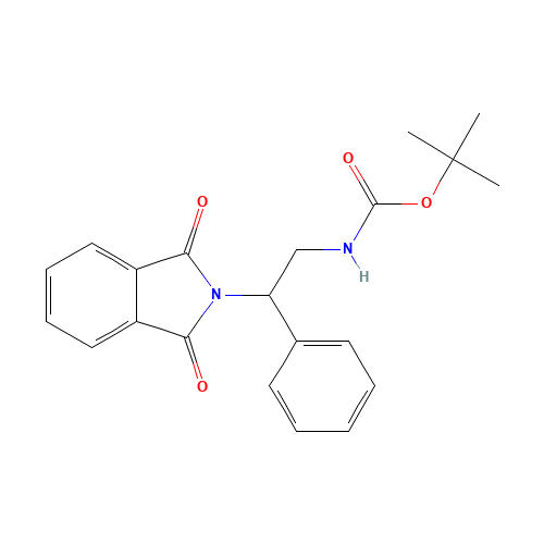 tert-butyl N-[2-(1,3-dioxoisoindol-2-yl)-2-phenylethyl]carbamate (CAS: 943321-52-6) - Chemical Structure and Molecular Formula 