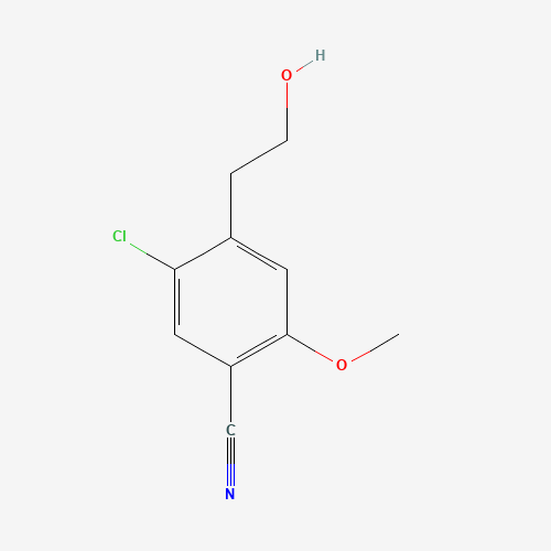 5-chloro-4-(2-hydroxyethyl)-2-methoxybenzonitrile (CAS: 1255207-43-2) - Chemical Structure and Molecular Formula 