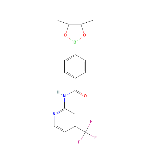 4-(4,4,5,5-tetramethyl-1,3,2-dioxaborolan-2-yl)-N-[4-(trifluoromethyl)pyridin-2-yl]benzamide (CAS: 1418307-31-9) - Related Chemical Product