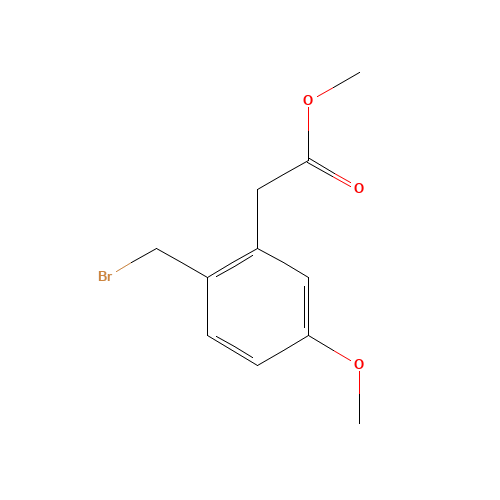 methyl 2-[2-(bromomethyl)-5-methoxyphenyl]acetate (CAS: 1097777-91-7) - Chemical Structure and Molecular Formula 