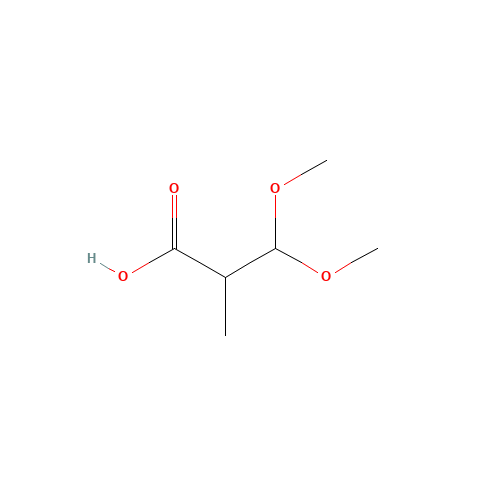 3,3-dimethoxy-2-methylpropanoic acid (CAS: 909731-52-8) - Chemical Structure and Molecular Formula 