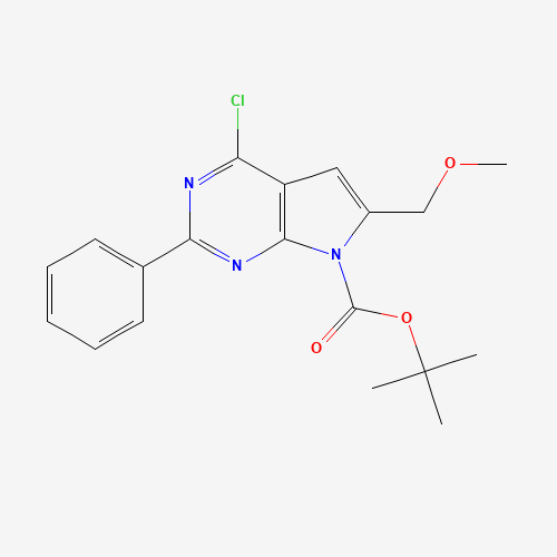 tert-butyl 4-chloro-6-(methoxymethyl)-2-phenylpyrrolo[2,3-d]pyrimidine-7-carboxylate (CAS: 343633-05-6) - Related Chemical Product