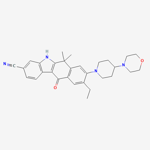 9-ethyl-6,6-dimethyl-8-(4-morpholin-4-ylpiperidin-1-yl)-11-oxo-5H-benzo[b]carbazole-3-carbonitrile (CAS: 1256580-46-7) - Related Chemical Product
