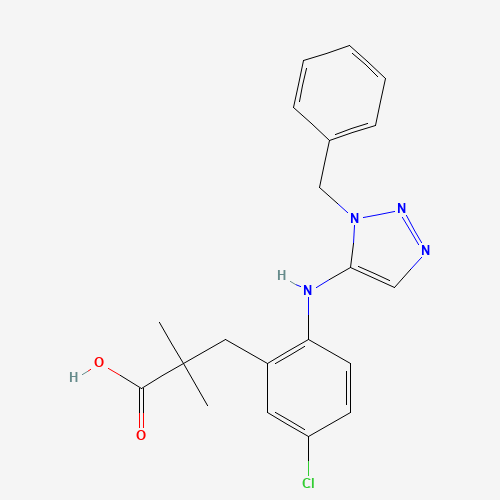 3-[2-[(3-benzyltriazol-4-yl)amino]-5-chlorophenyl]-2,2-dimethylpropanoic acid (CAS: 1611444-77-9) - Related Chemical Product