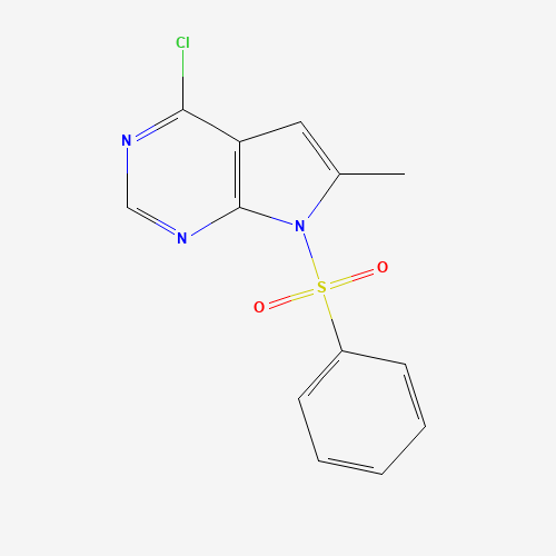 7-(benzenesulfonyl)-4-chloro-6-methylpyrrolo[2,3-d]pyrimidine (CAS: 252723-16-3) - Chemical Structure and Molecular Formula 