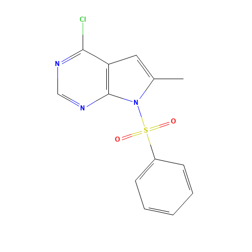 7-(benzenesulfonyl)-4-chloro-6-methylpyrrolo[2,3-d]pyrimidine (CAS: 252723-16-3) - Chemical Structure and Molecular Formula 