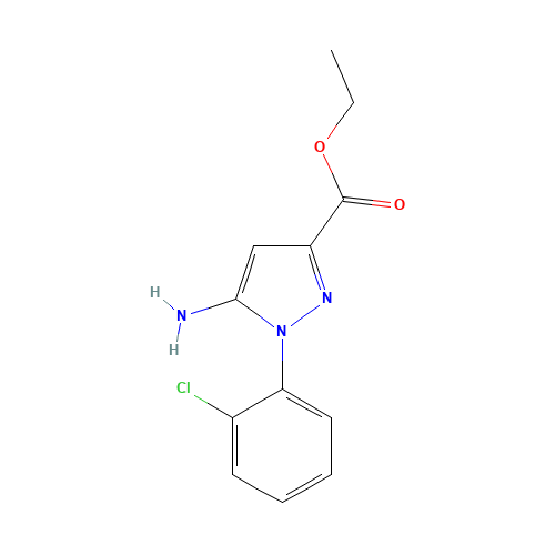 ethyl 5-amino-1-(2-chlorophenyl)pyrazole-3-carboxylate (CAS: 866838-00-8) - Chemical Structure and Molecular Formula 
