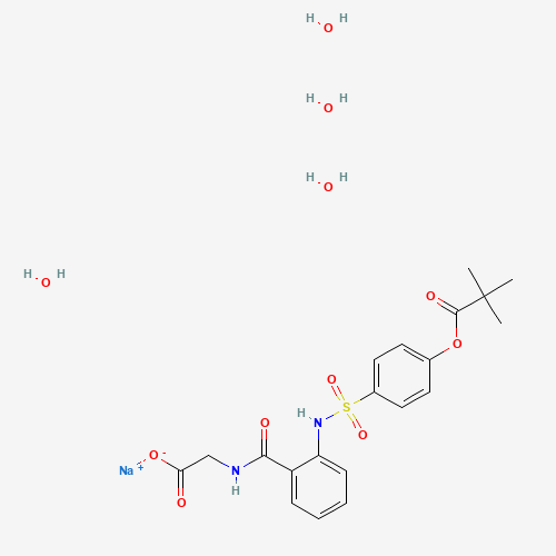 sodium;2-[[2-[[4-(2,2-dimethylpropanoyloxy)phenyl]sulfonylamino]benzoyl]amino]acetate;tetrahydrate (CAS: 201677-61-4) - Related Chemical Product