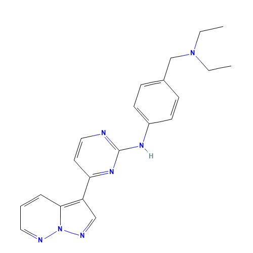 N-[4-(diethylaminomethyl)phenyl]-4-pyrazolo[1,5-b]pyridazin-3-ylpyrimidin-2-amine (CAS: 551920-04-8) - Related Chemical Product