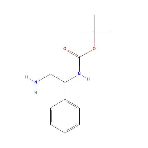 tert-butyl N-(2-amino-1-phenylethyl)carbamate (CAS: 142910-85-8) - Chemical Structure and Molecular Formula 