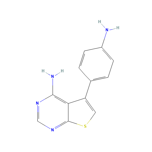 5-(4-aminophenyl)thieno[2,3-d]pyrimidin-4-amine (CAS: 501696-28-2) - Chemical Structure and Molecular Formula 