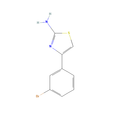 4-(3-bromophenyl)-1,3-thiazol-2-amine (CAS: 105512-81-0) - Chemical Structure and Molecular Formula 