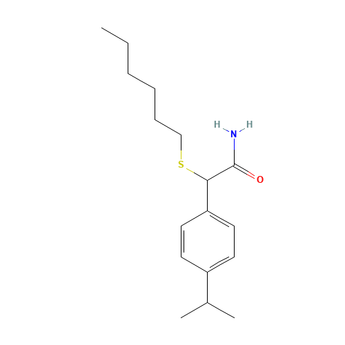 2-hexylsulfanyl-2-(4-propan-2-ylphenyl)acetamide (CAS: 186026-05-1) - Related Chemical Product