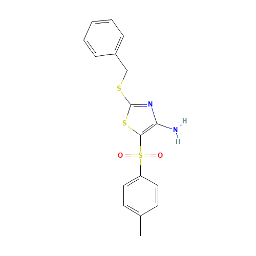 2-benzylsulfanyl-5-(4-methylphenyl)sulfonyl-1,3-thiazol-4-amine (CAS: 117420-86-7) - Related Chemical Product