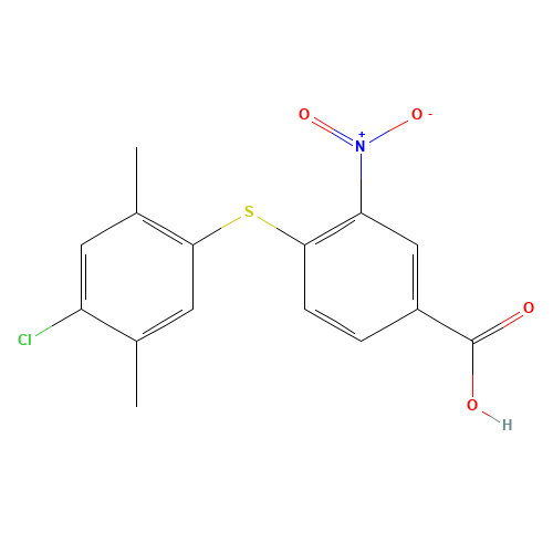 4-(4-chloro-2,5-dimethylphenyl)sulfanyl-3-nitrobenzoic acid (CAS: 652967-64-1) - Related Chemical Product