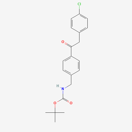 tert-butyl N-[[4-[2-(4-chlorophenyl)acetyl]phenyl]methyl]carbamate (CAS: 1017781-59-7) - Chemical Structure and Molecular Formula 