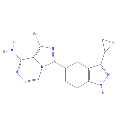 1-bromo-3-(3-cyclopropyl-4,5,6,7-tetrahydro-1H-indazol-5-yl)imidazo[1,5-a]pyrazin-8-amine (CAS: 1419222-81-3) - Related Chemical Product
