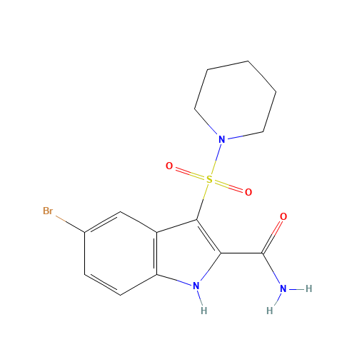 5-bromo-3-piperidin-1-ylsulfonyl-1H-indole-2-carboxamide (CAS: 918494-67-4) - Related Chemical Product