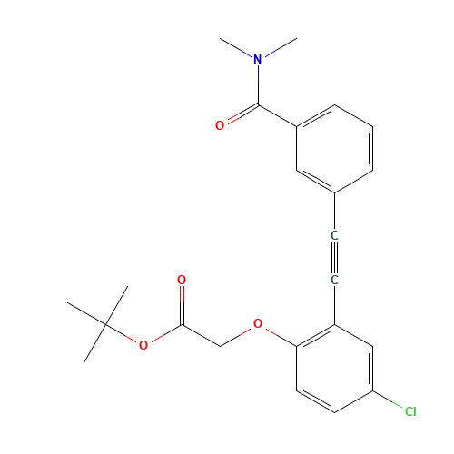 tert-butyl 2-[4-chloro-2-[2-[3-(dimethylcarbamoyl)phenyl]ethynyl]phenoxy]acetate (CAS: 1240288-28-1) - Related Chemical Product