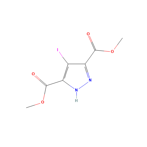 dimethyl 4-iodo-1H-pyrazole-3,5-dicarboxylate (CAS: 1027819-68-6) - Chemical Structure and Molecular Formula 