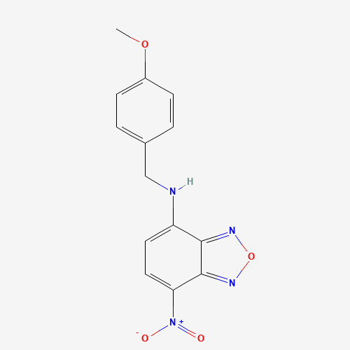 N-[(4-methoxyphenyl)methyl]-4-nitro-2,1,3-benzoxadiazol-7-amine (CAS: 33984-50-8) - Chemical Structure and Molecular Formula 