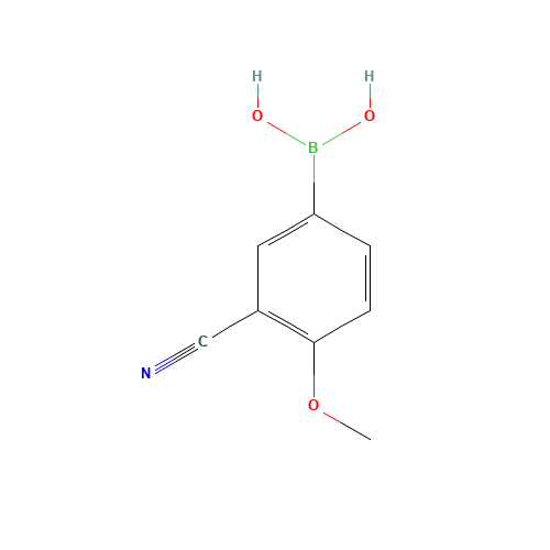 (3-cyano-4-methoxyphenyl)boronic acid (CAS: 911210-48-5) - Chemical Structure and Molecular Formula 