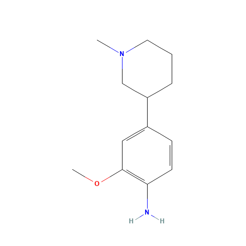 2-methoxy-4-(1-methylpiperidin-3-yl)aniline (CAS: 1116228-62-6) - Chemical Structure and Molecular Formula 