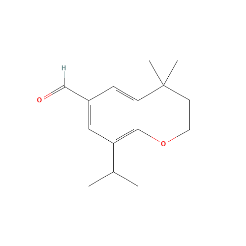 4,4-dimethyl-8-propan-2-yl-2,3-dihydrochromene-6-carbaldehyde (CAS: 1360915-26-9) - Chemical Structure and Molecular Formula 