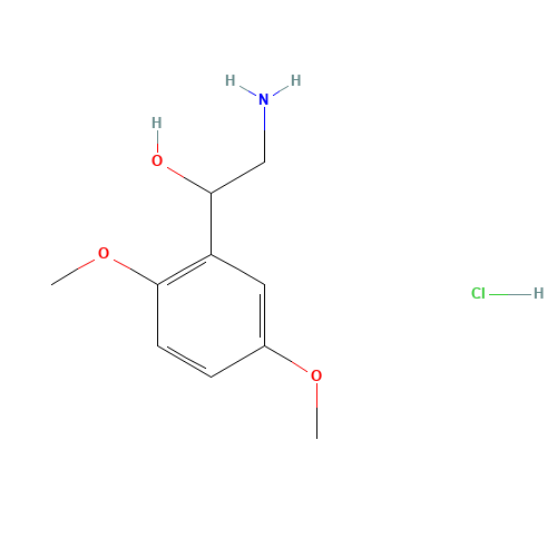 2-amino-1-(2,5-dimethoxyphenyl)ethanol;hydrochloride (CAS: 60407-53-6) - Chemical Structure and Molecular Formula 
