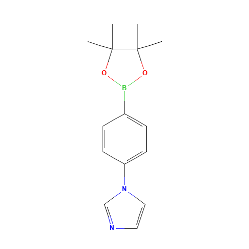 1-[4-(4,4,5,5-tetramethyl-1,3,2-dioxaborolan-2-yl)phenyl]imidazole (CAS: 851199-70-7) - Chemical Structure and Molecular Formula 