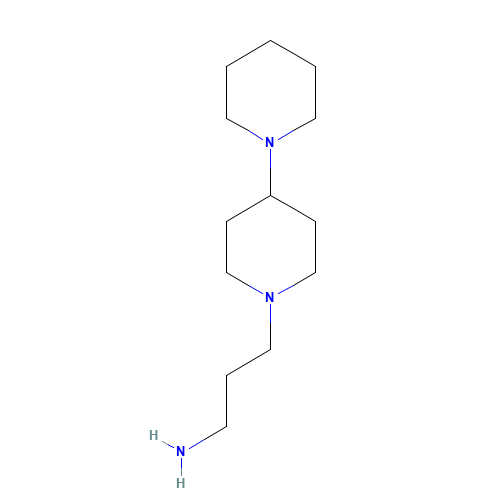 3-(4-piperidin-1-ylpiperidin-1-yl)propan-1-amine (CAS: 890141-58-9) - Chemical Structure and Molecular Formula 