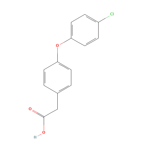 2-[4-(4-chlorophenoxy)phenyl]acetic acid (CAS: 148401-42-7) - Chemical Structure and Molecular Formula 